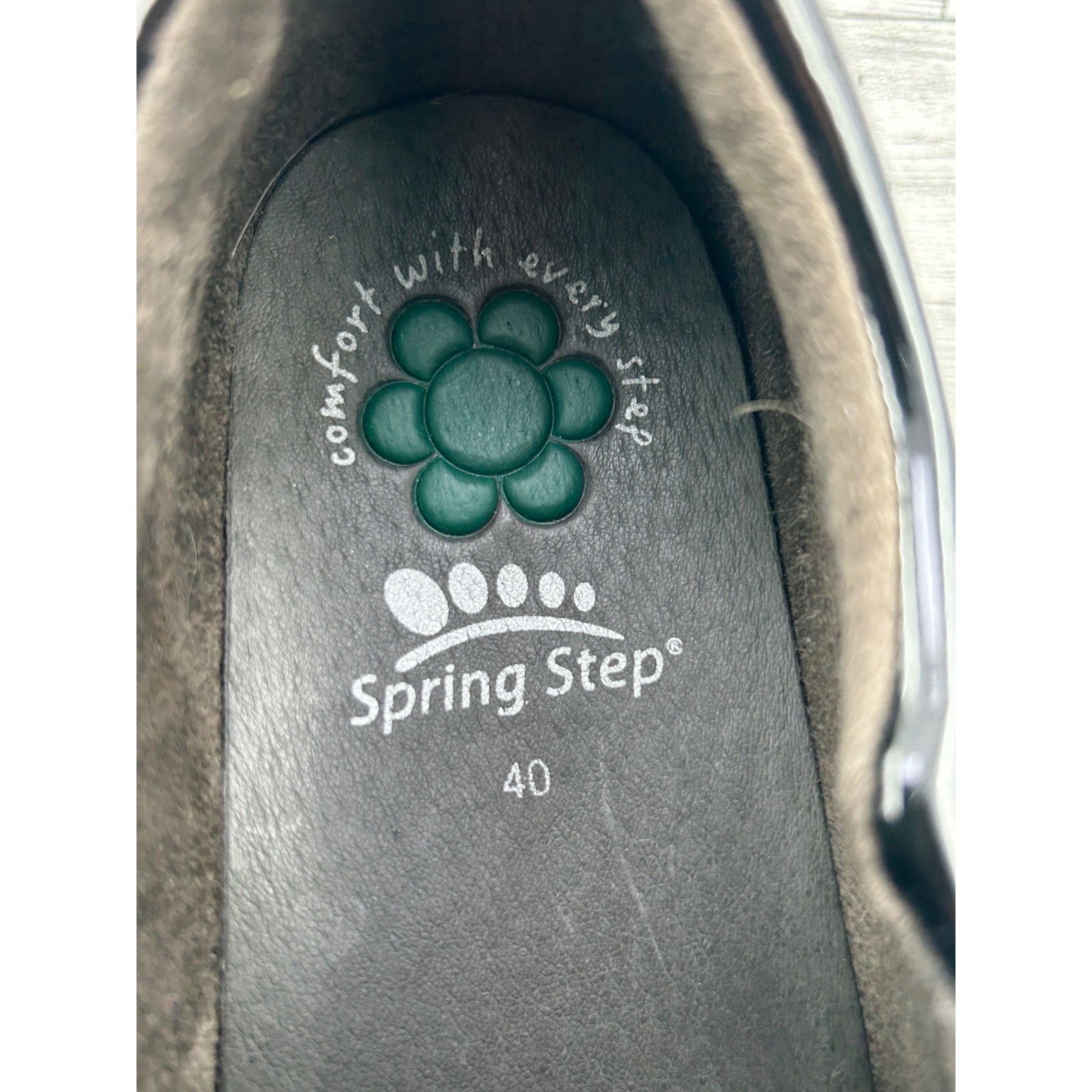 Spring Step Comfort Slip On Loafers Black Snake Embossed Embellished Size 40