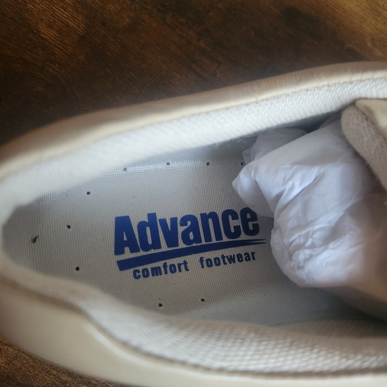 Advance Comfort Footwear Drilex Eco Leather Hook & Loop Sneaker Beige 10M E836
