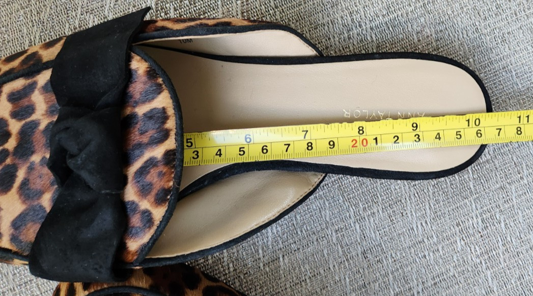 ANN TAYLOR CLOGS, Dyed Leopard Calf Hair Mules, Women’s 10 Medium