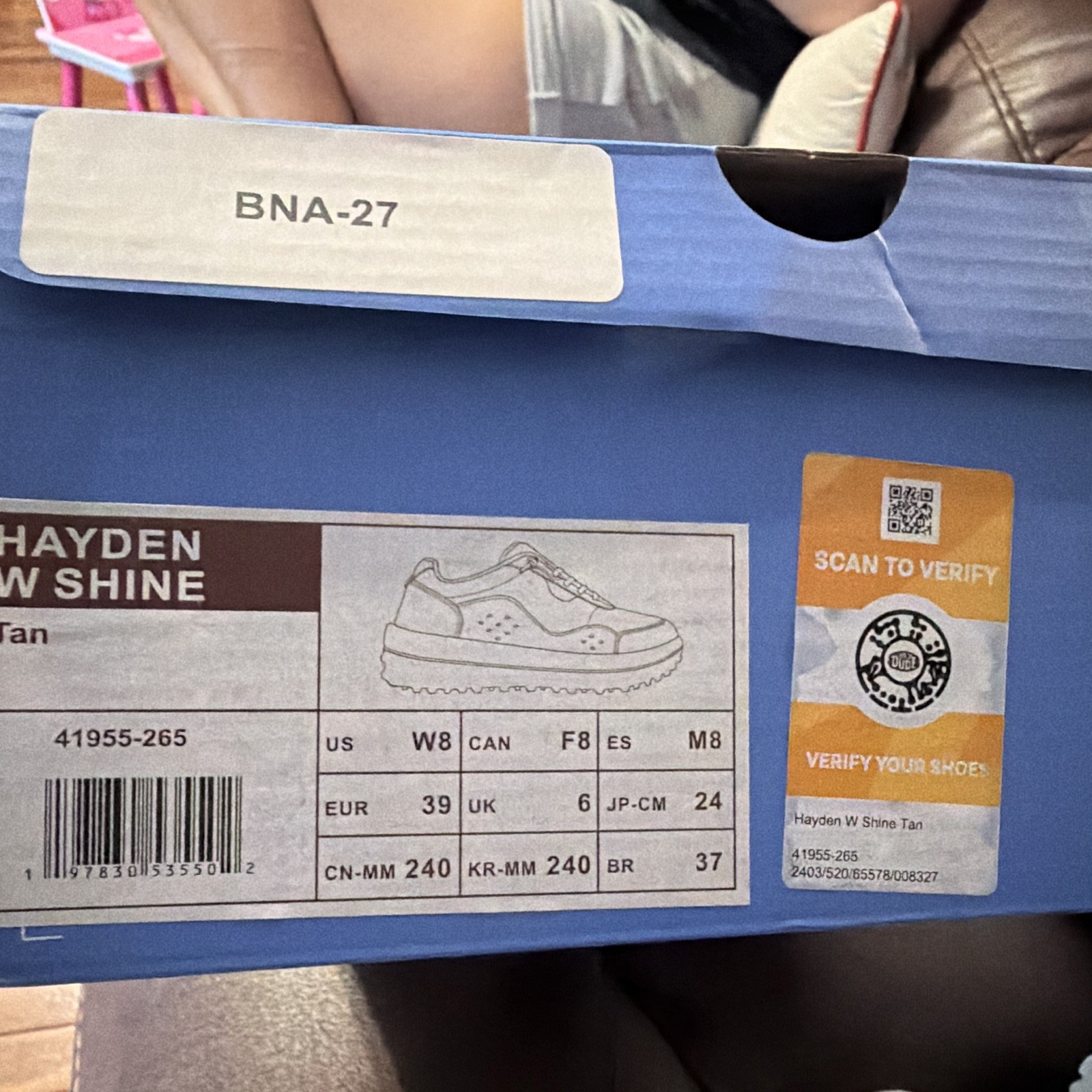 Hey Dude Hayden W Shine Women’s Tan/White Sneakers US 8 EU 39