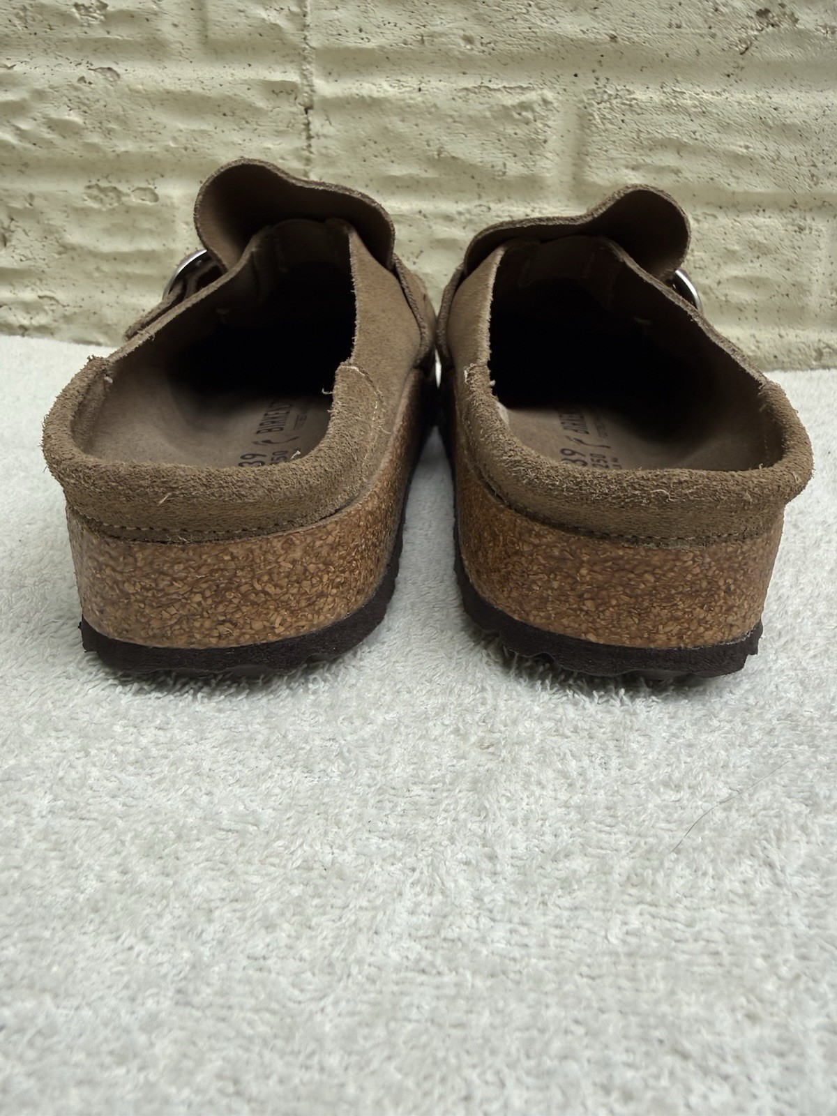 Birkenstock Buckley Suede Mules Loafers Clogs Taupe Brown Women’s 39 US 8-8.5
