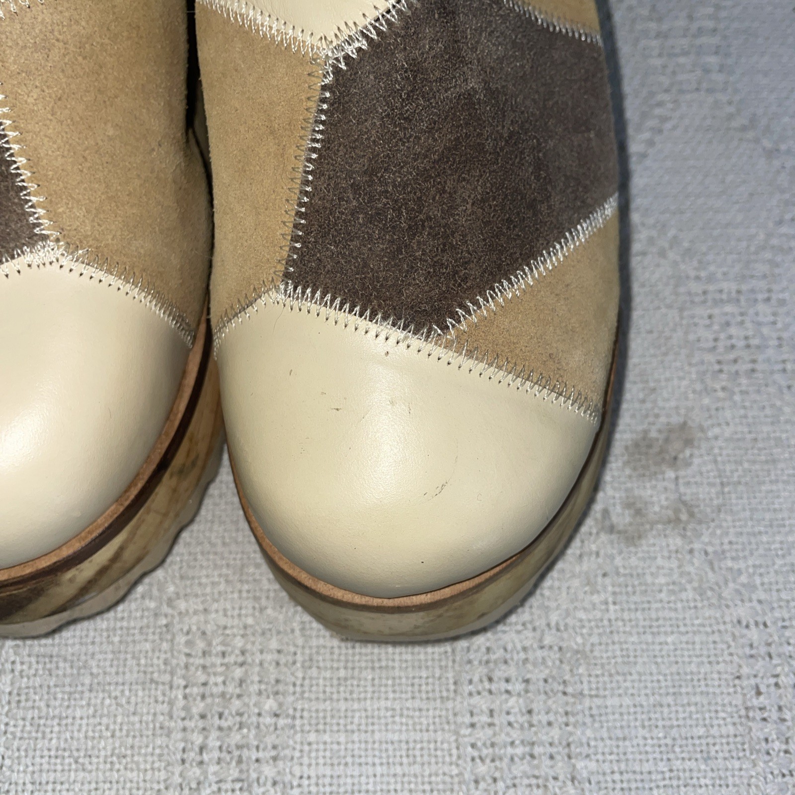 Urban Outfitters Platform Mules Womens Size 9 M Beige Brown Leather Going Out