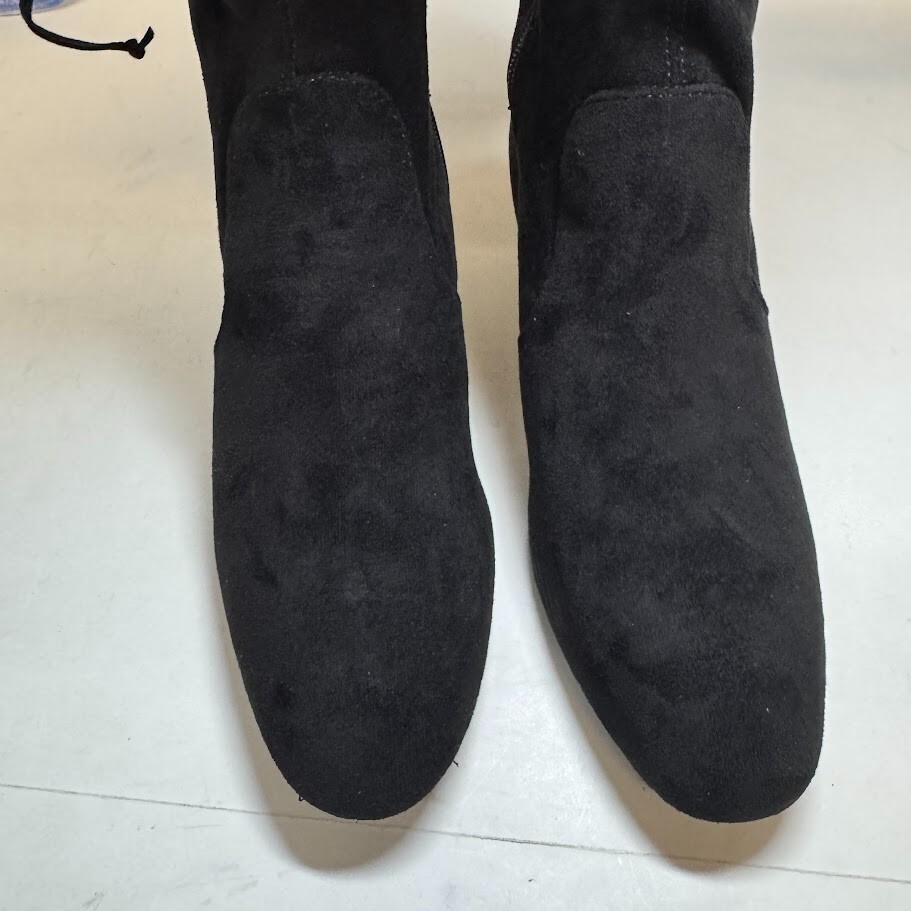 Sugar Womens 9.5 M Black Microsuede Zip Up Over The Knee Boots NIB YS6