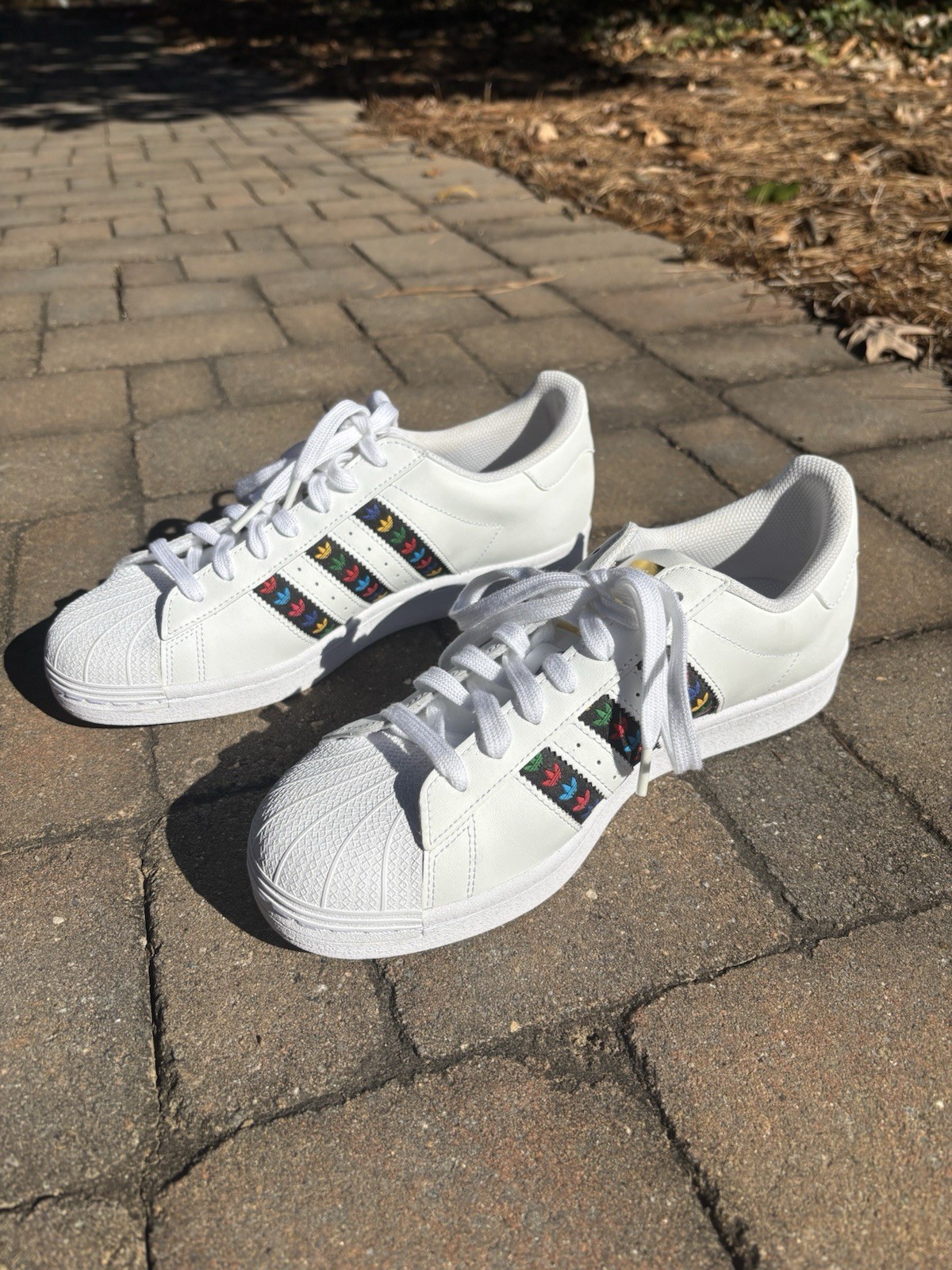 Brand New Adidas Superstars White Multi 9.5 [2 RIGHT SHOES]