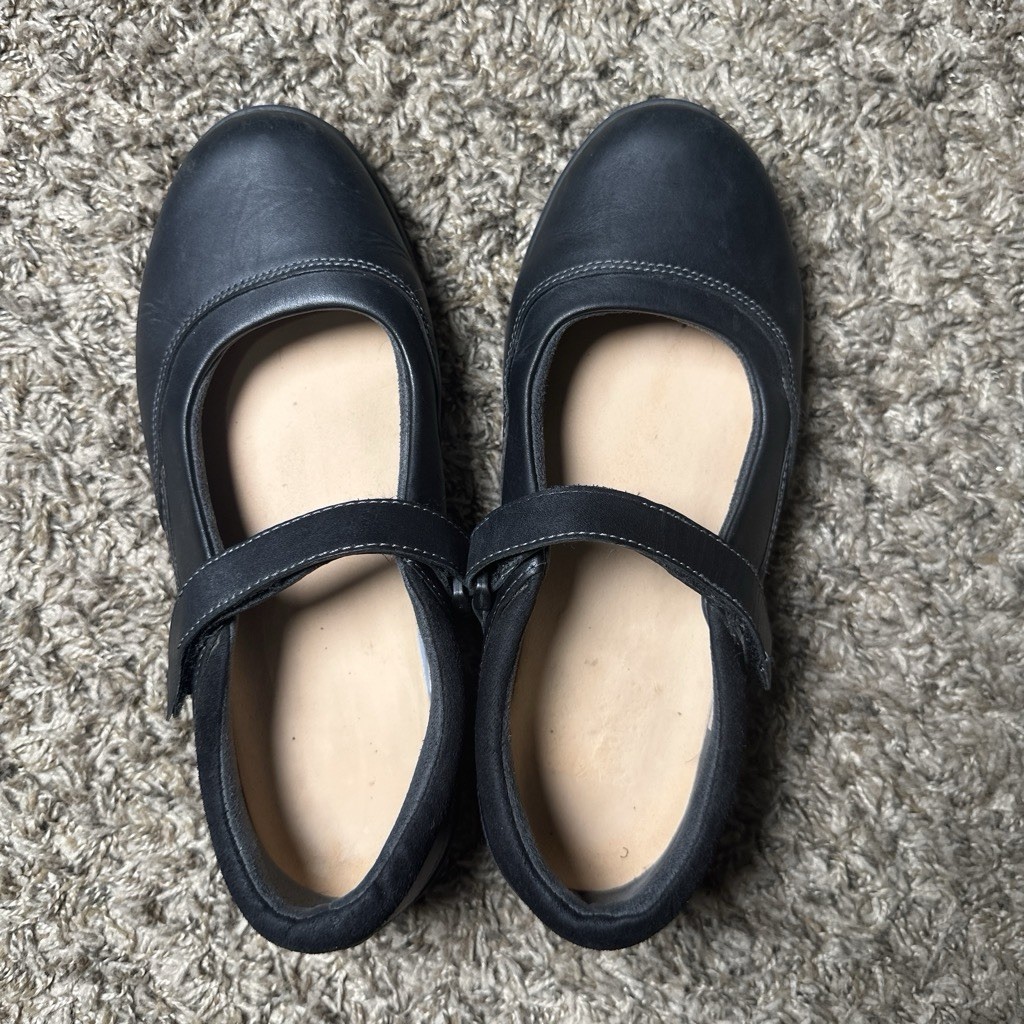 Anodyne NO. 19 Women’s 8W Black Leather Mary Jane Comfort Shoes Hook & Loop