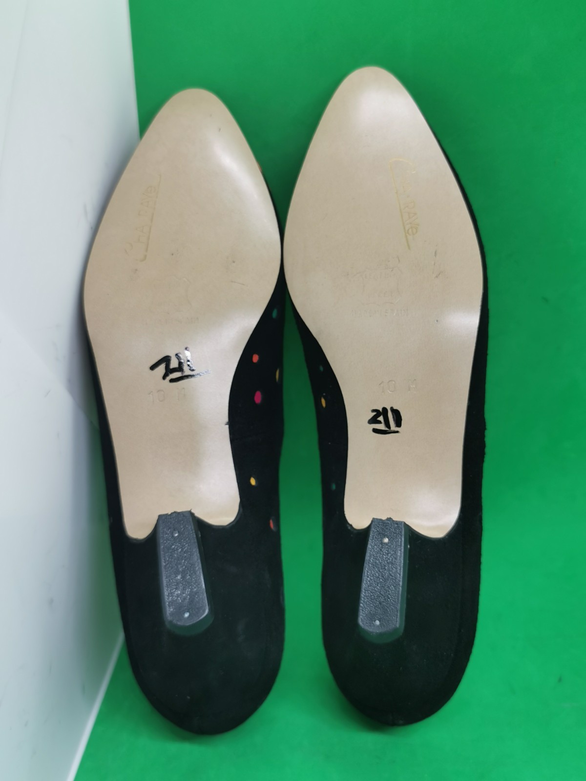Deadstock Vtg 80’s 90’s Cha-Raye Spain Low Pumps Heel Dot Colorful Suede RARE 10