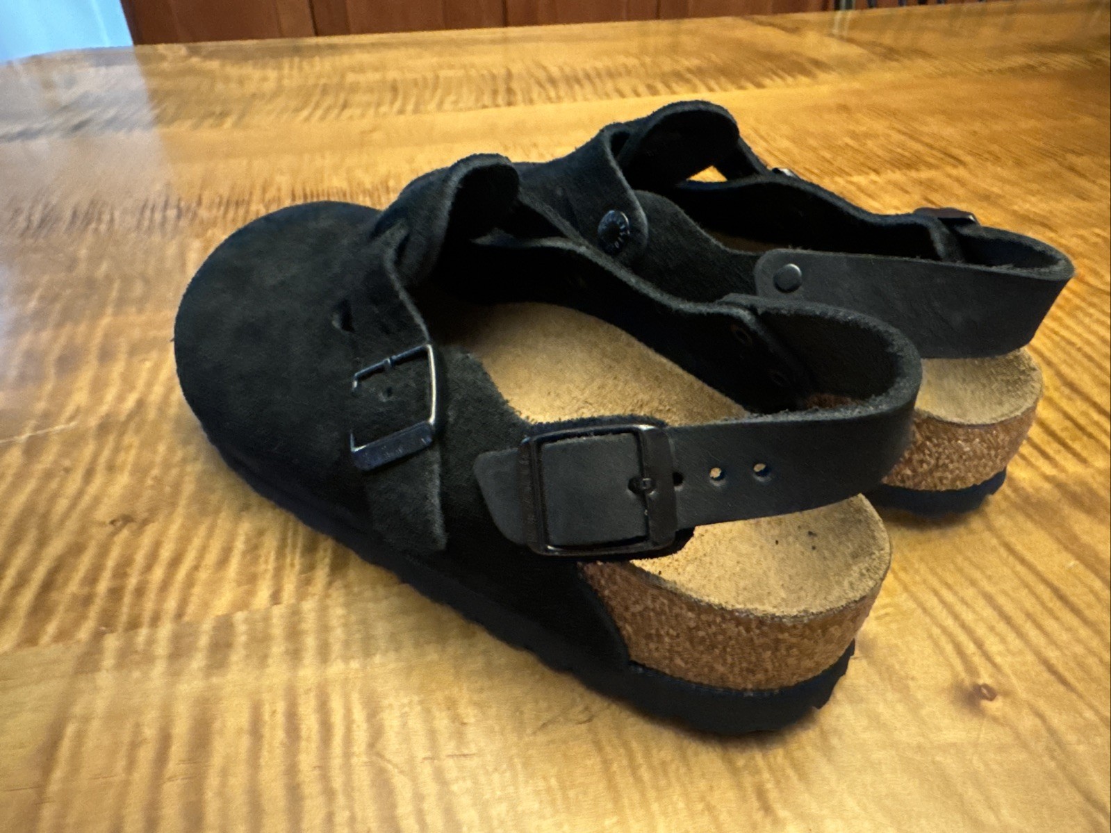 Birkenstock Tokio Size US 5-5.5 EU 36 Clog Mules Shoes Black Suede