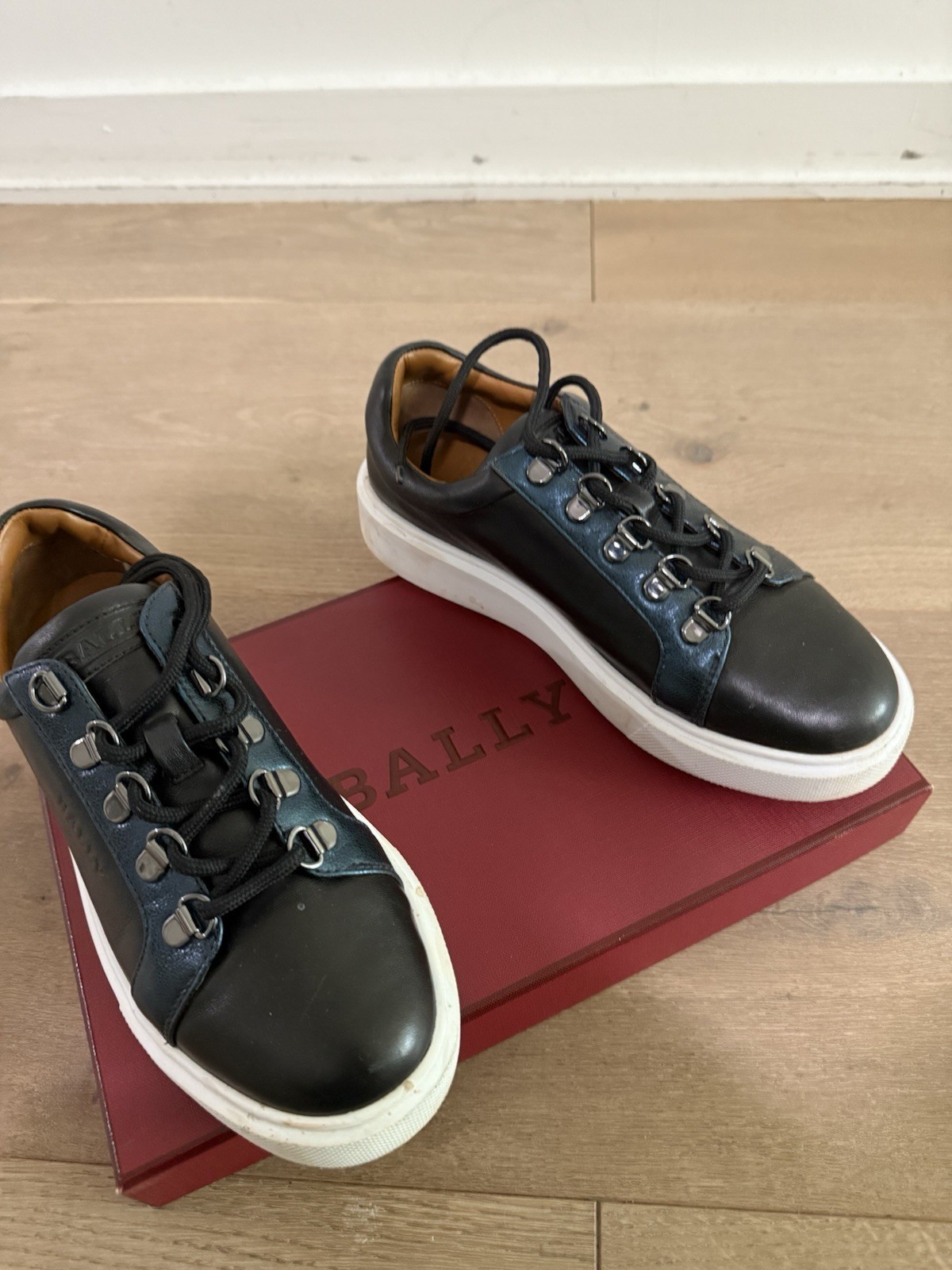 Bally Black Leather Sneaker Women Size 6.5