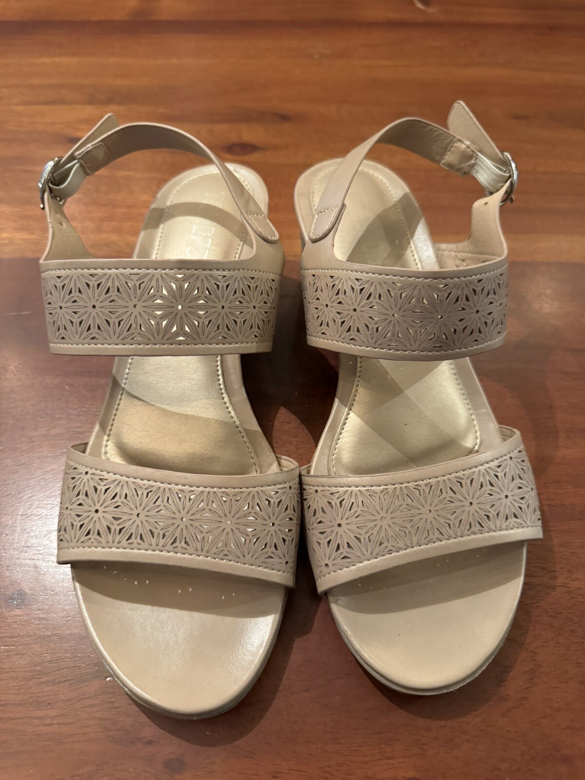 TEMOFON Womens Wedge Elastic Ankle Strap Bohemian Open Toe Sandal Sz 7