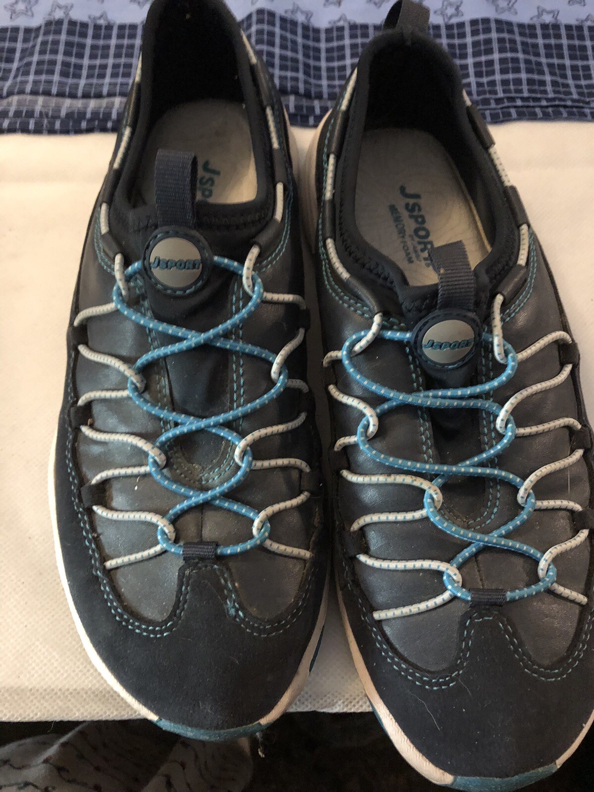jsport by jambu pull on memory foam athletic shoes size 7.5