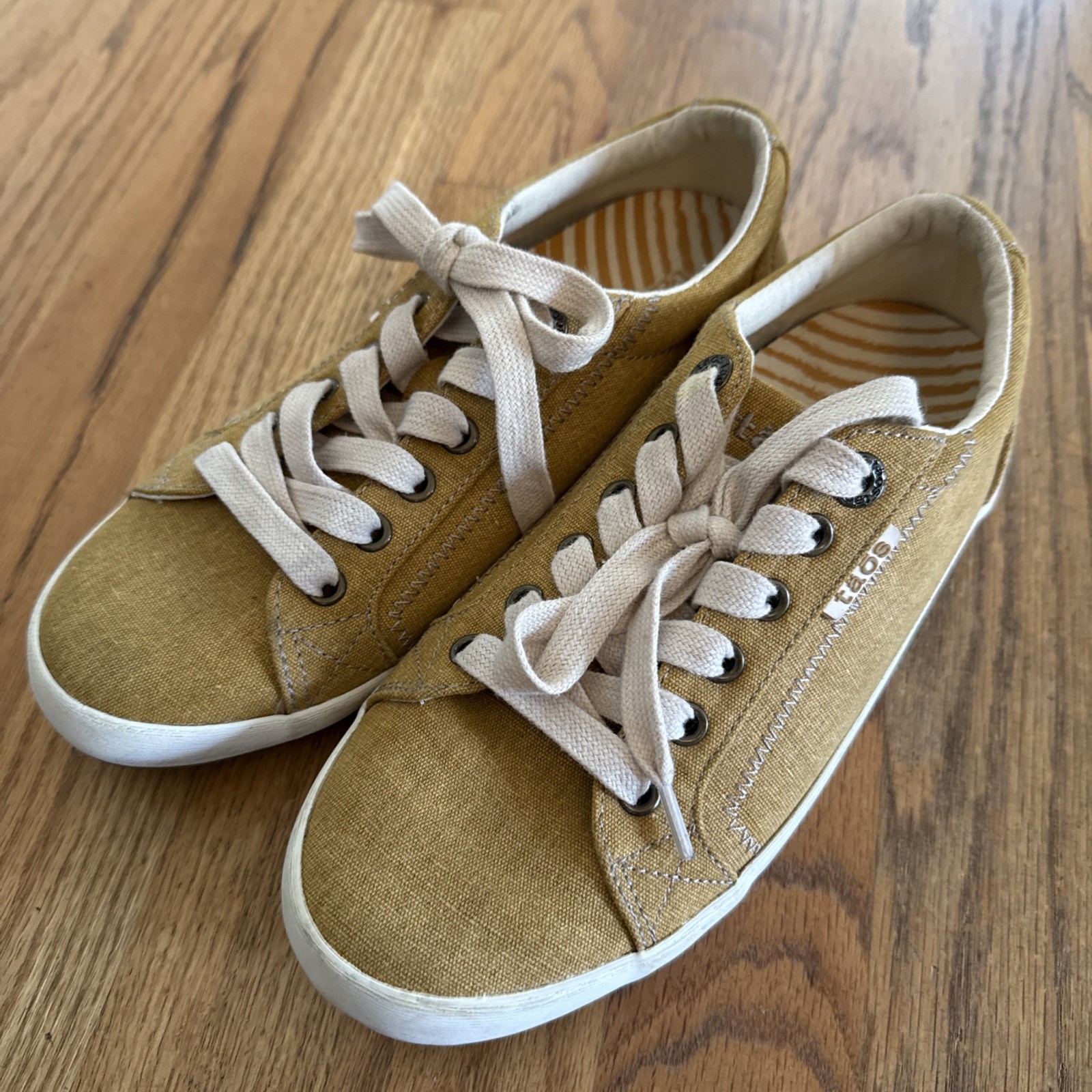 Taos Star Sneakers Golden Yellow Washed Canvas Worn Once-7