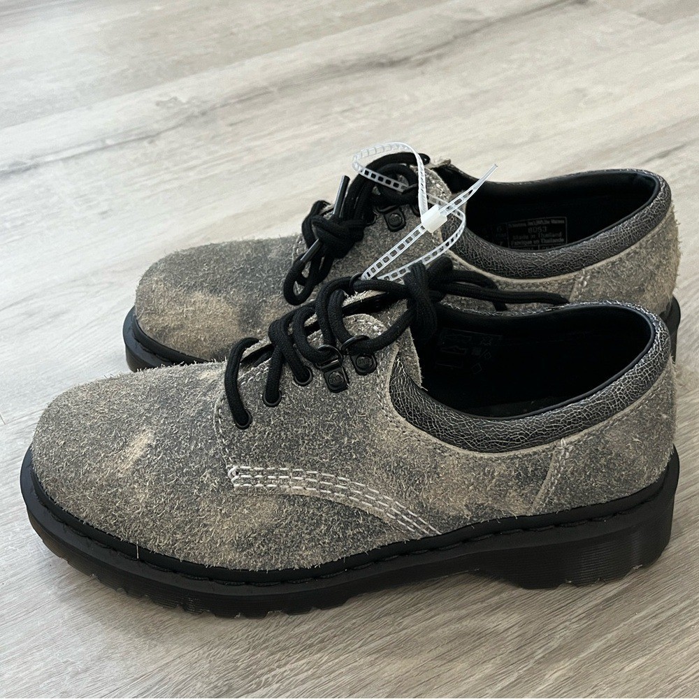 Doc Dr Martens 8053 Stonewashed Hairy Suede Casual Oxford Shoe $160 Womens 7 NEW