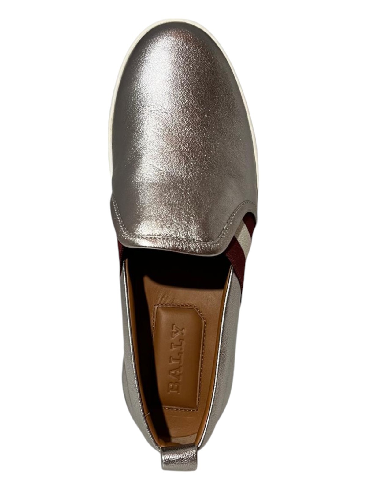 Bally Henrika 6212747 Silver Lamb Leather Slip-on Low-top Sneakers MSRP$450