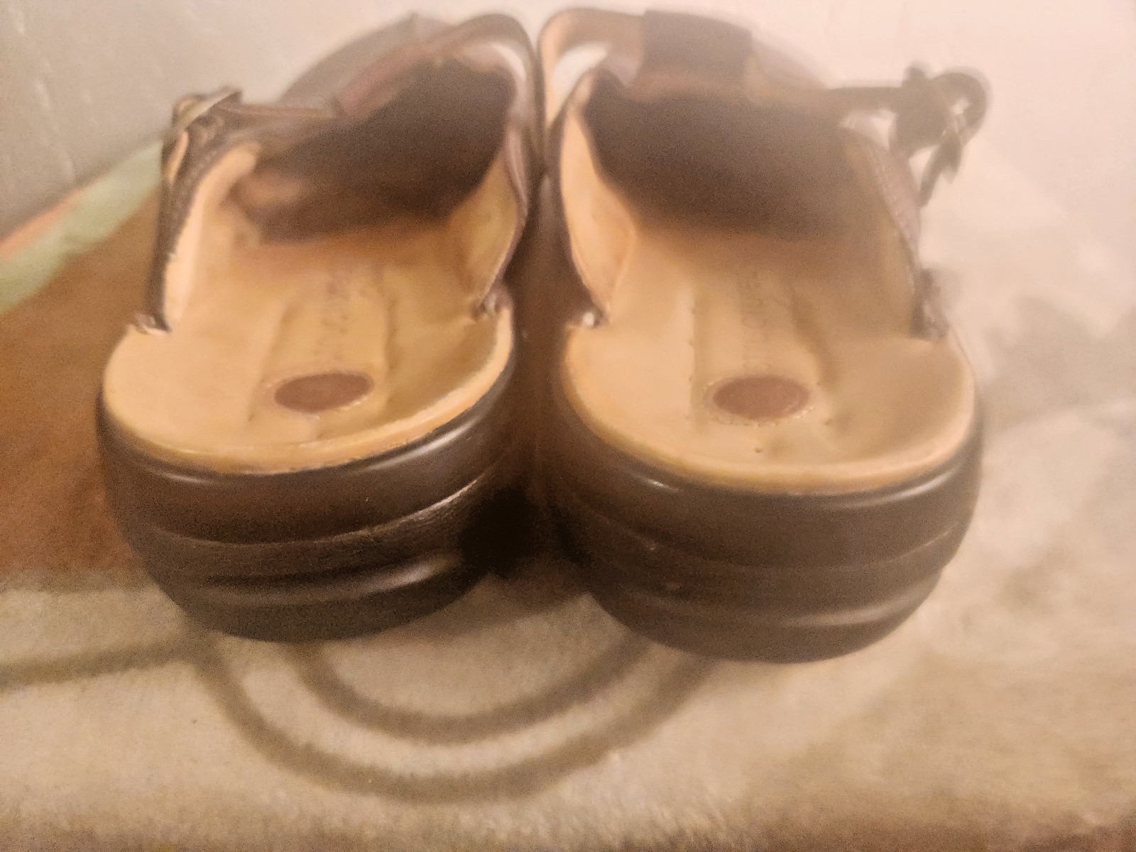 Clarks Unstructured Womens sz 9W Brown Leather Maryjane Clogs Shoes #28