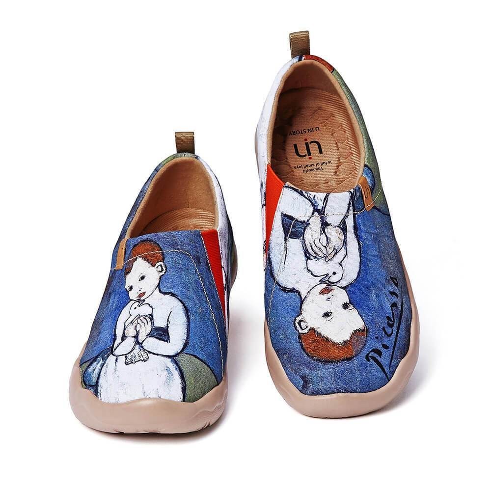 Women Size 5-11 UIN Slip On Shoes Canvas Comfortable Loafers “Child with Dove”