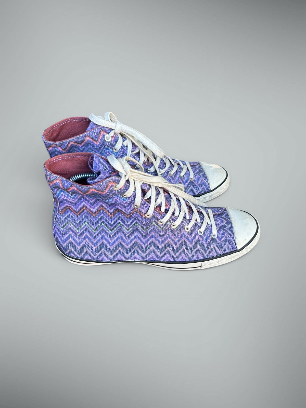 Missoni X Converse “Mediterranean” High Top Purple Metallic Sneakers Size 8