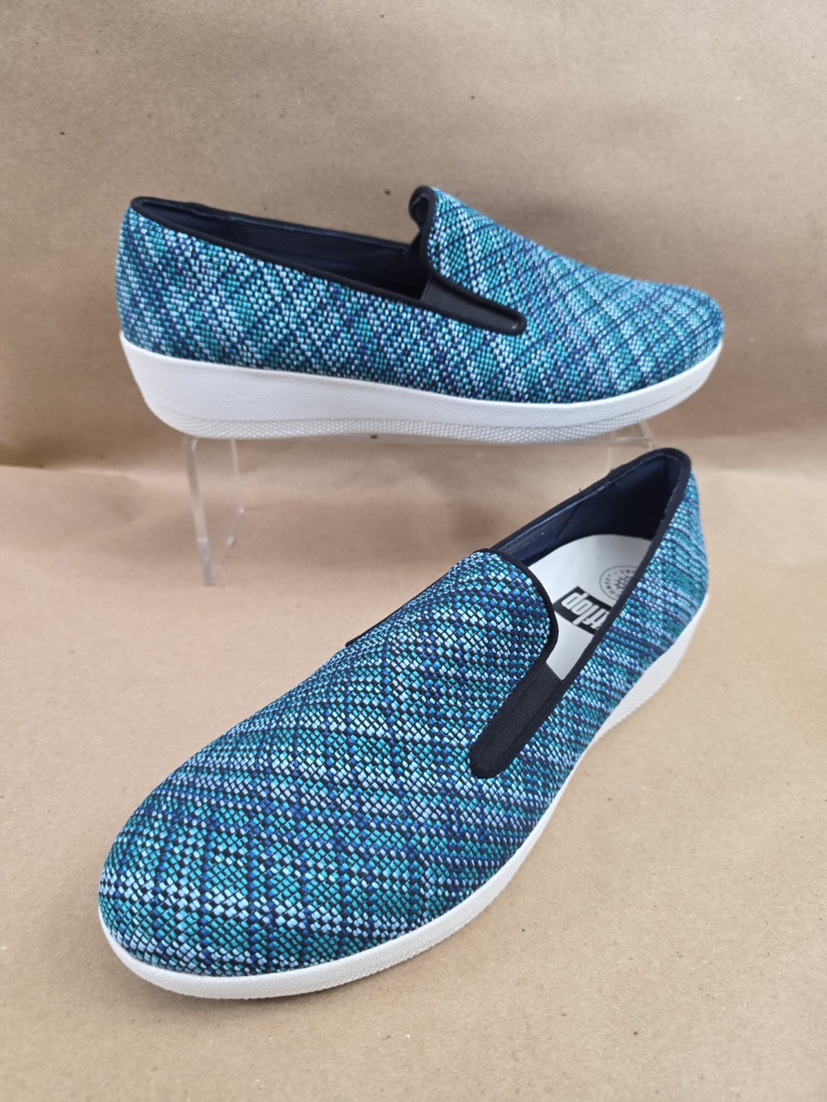 Fitflop (Sz 9) Superskate Uberknit Slip On Womens Shoes Gray Comfort Sneaker