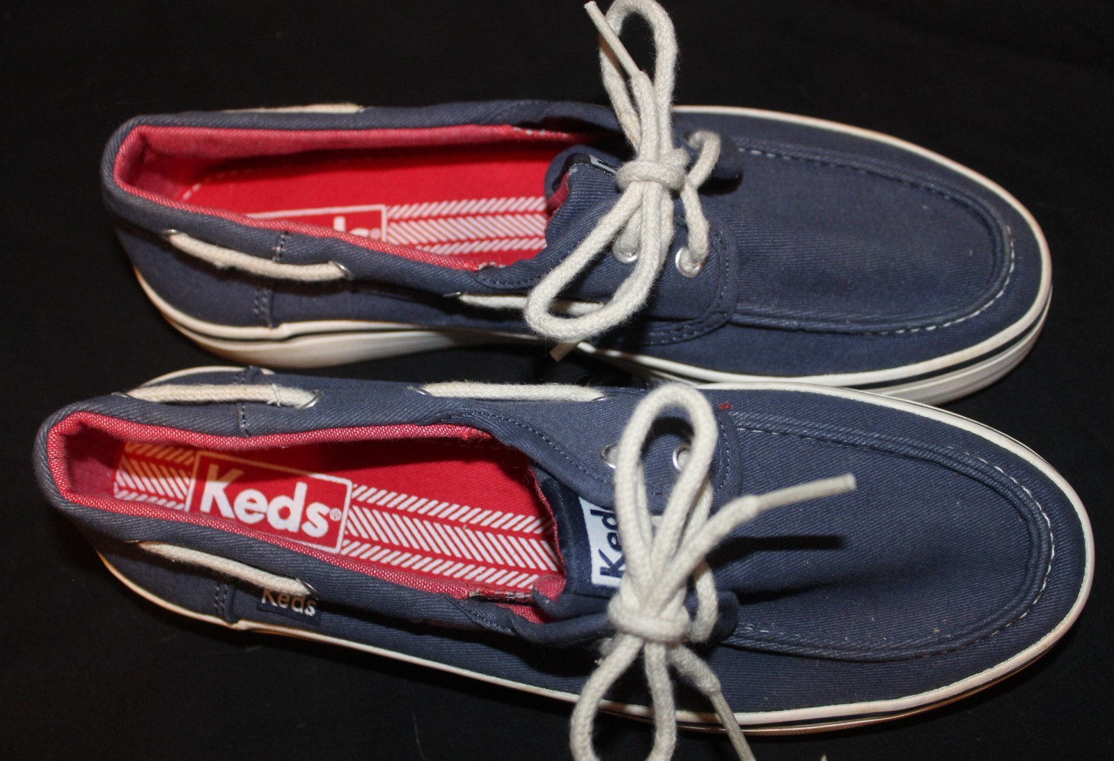 Keds Deck Shoes Navy w/ White Trim Cushioned 6.5M New