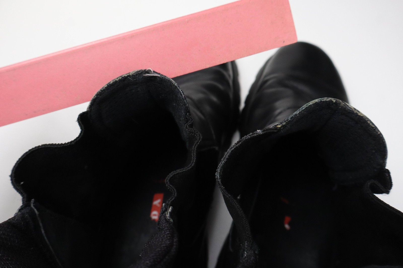 PRADA Shoes Womens (EU) 40 Leather Black High Top Round Slip On Boots