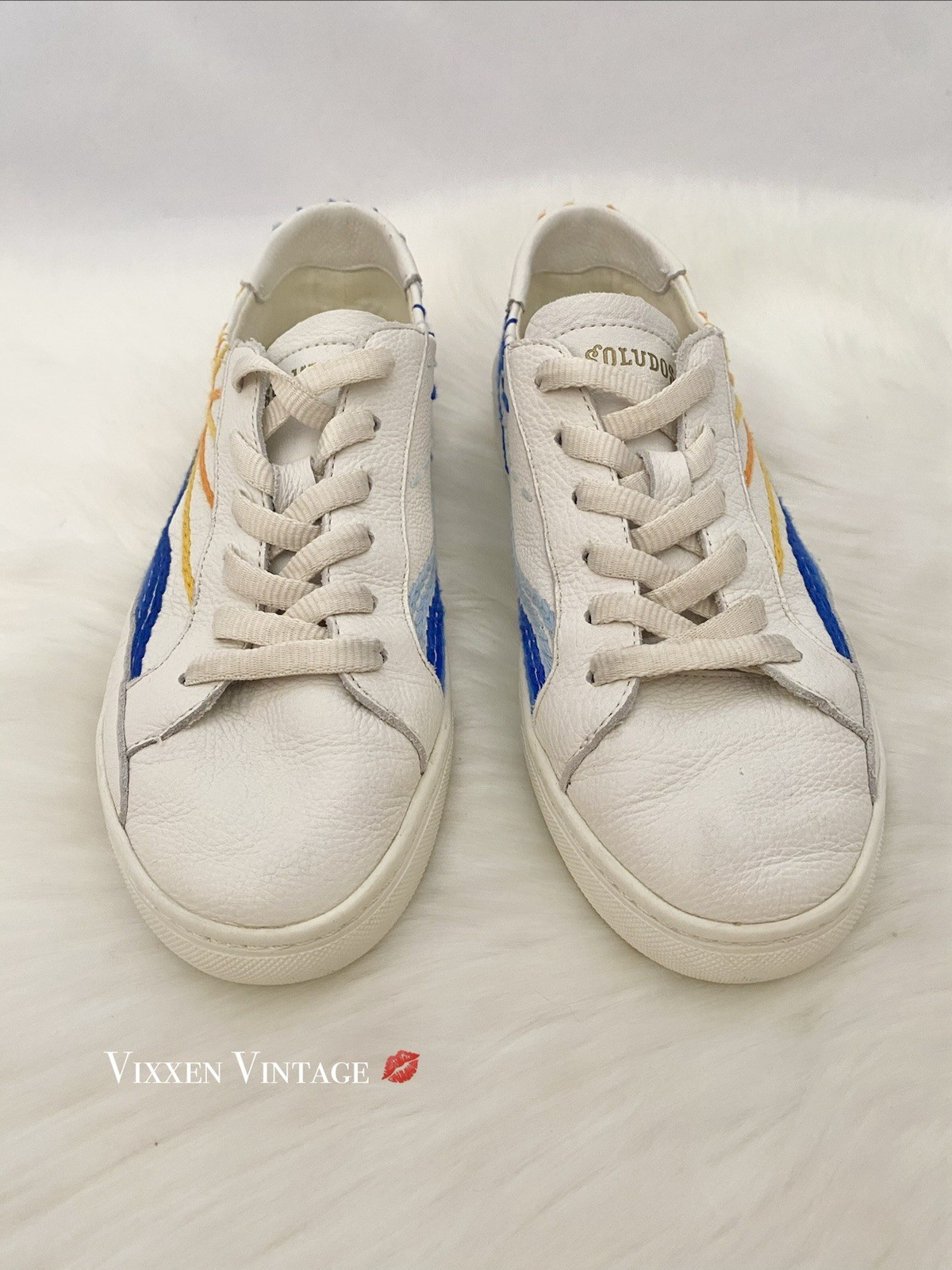 SOLUDOS LEATHER ‘THE SUNRISE SUNSET CLASSIC SNEAKER’ IN OASIS WHITE MULTI $159