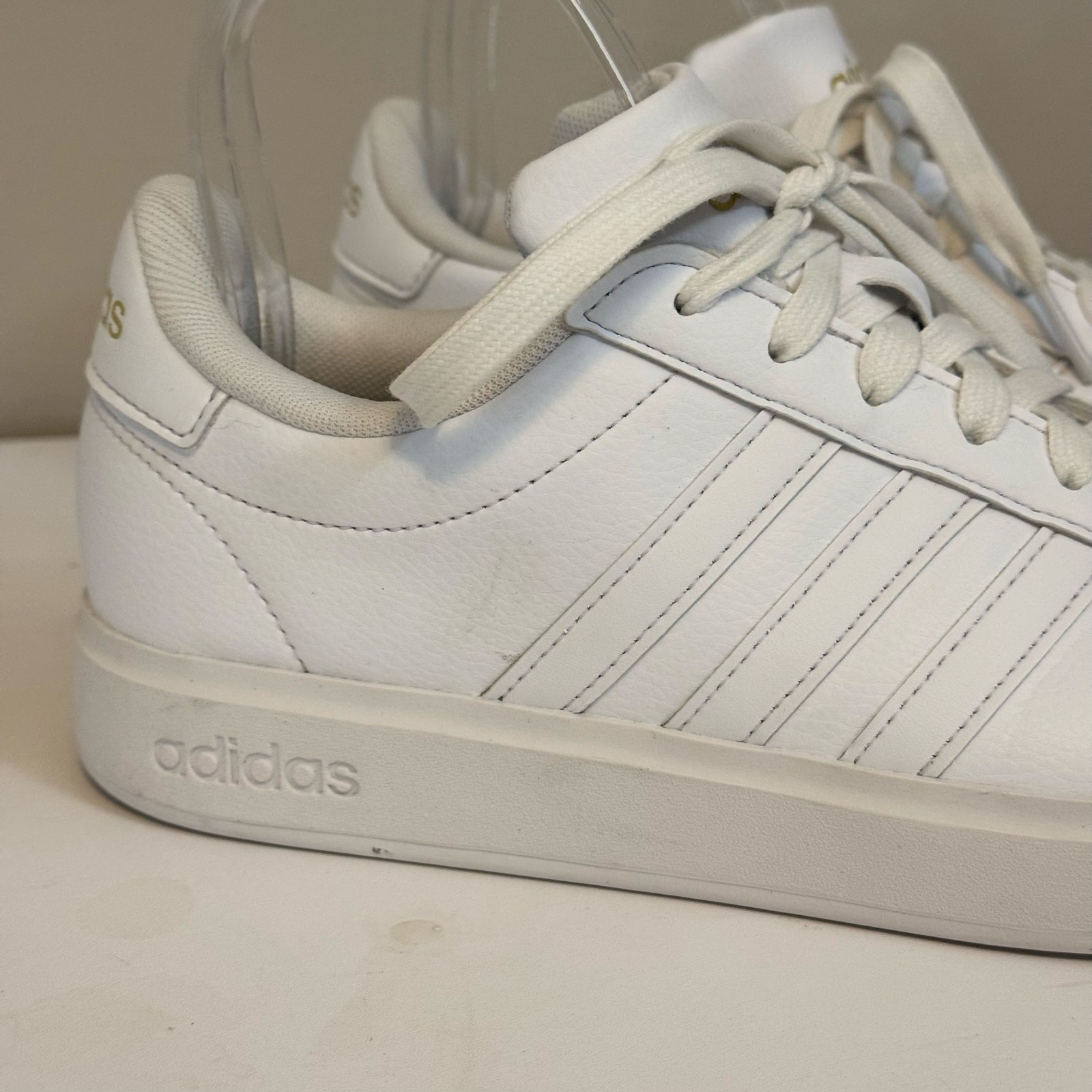 Adidas Grand Court 2.0 Cloudfoam Sneakers Women 7 White Sport Athleisure Comfort