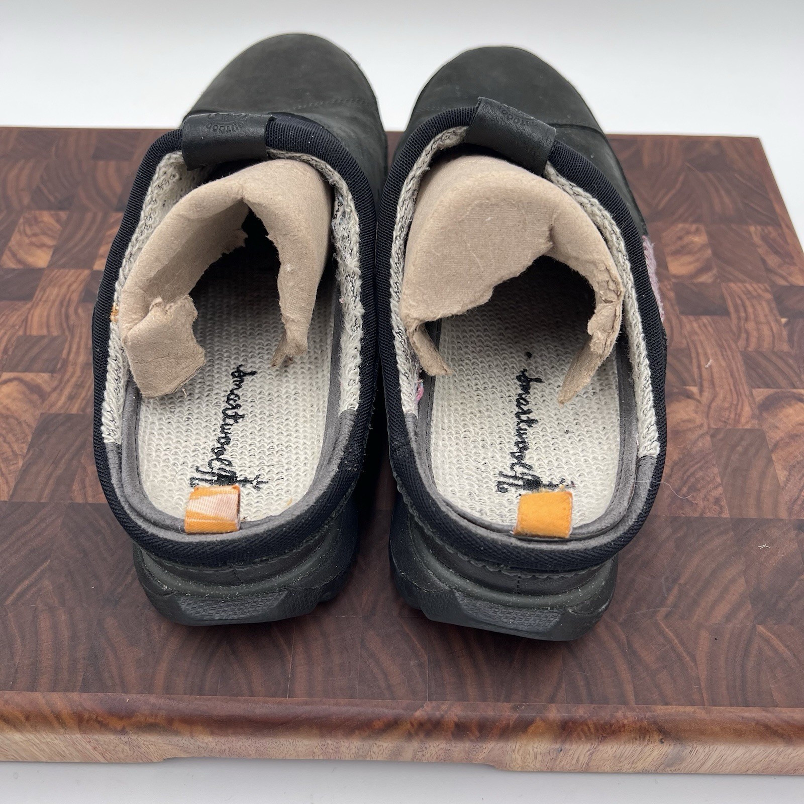 Timberland Smartwool Power Lounger Mules Shoes Womens 8M Black Leather Wool Line