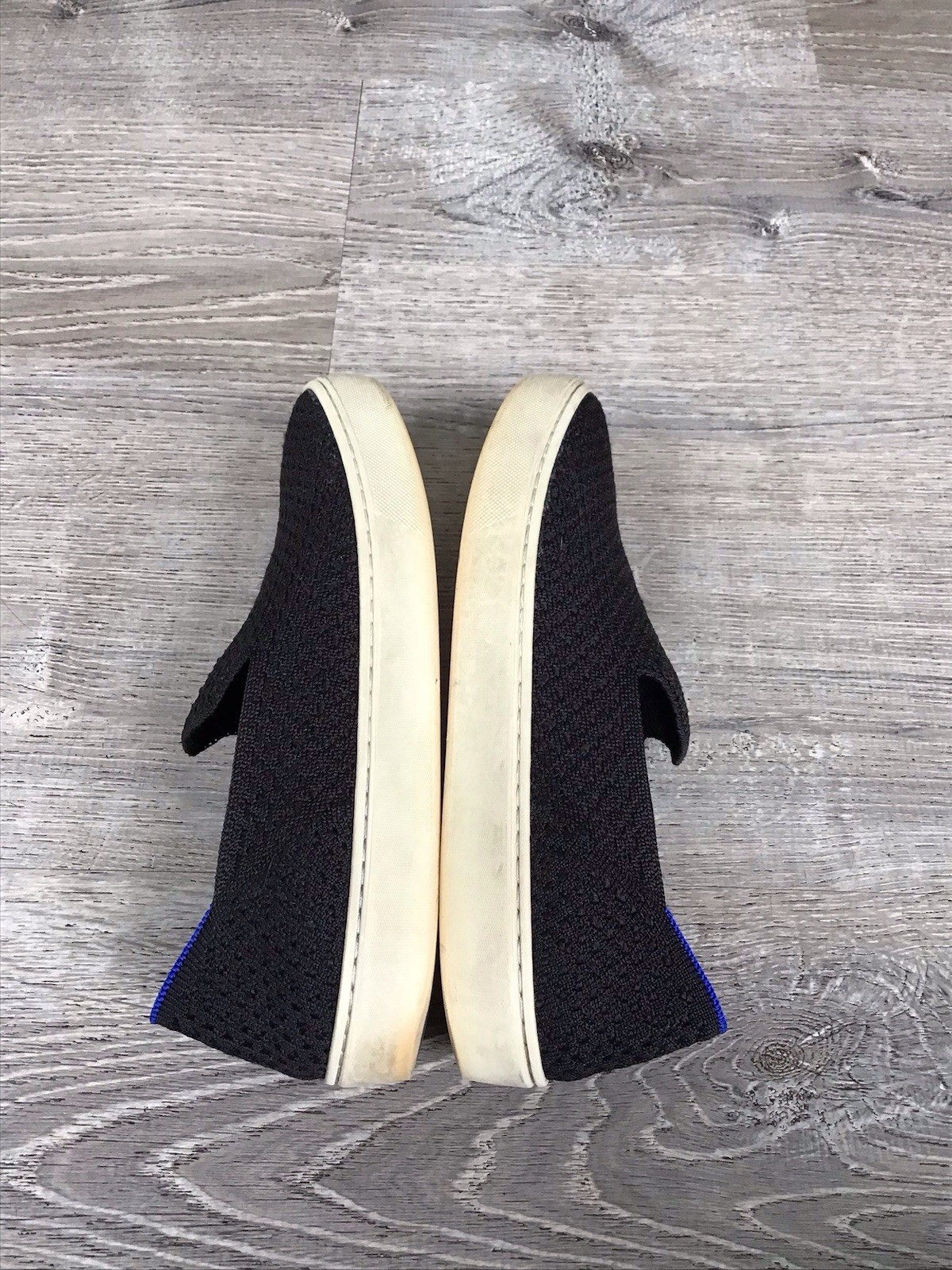 Rothys Womens Size 7.5 Sneakers Black Knit Slip On Flat Casual Comfort Shoes