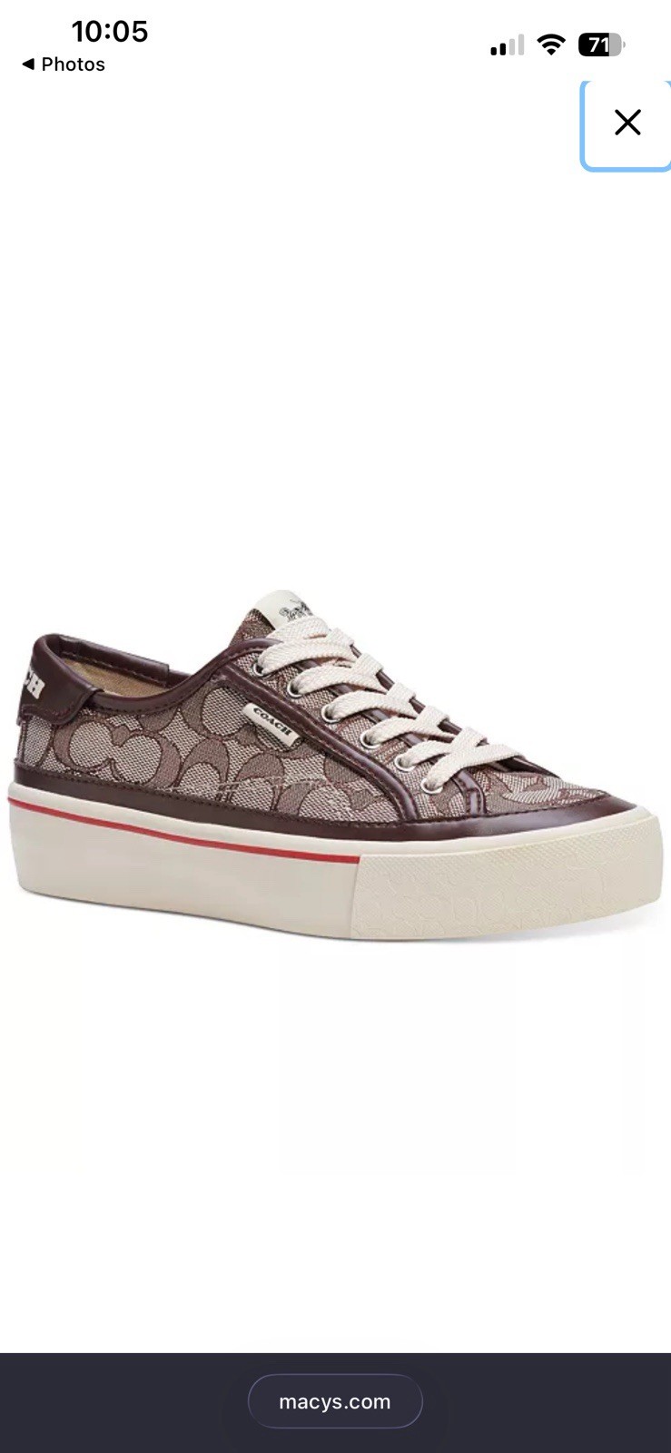 Coach BNWB Signature Citysole Platform Jacquard Oak Saddle Brown Sz women 9.5