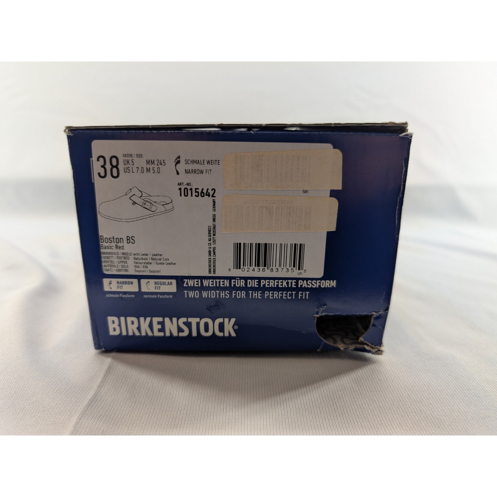 NWT Birkenstock x Concepts Boston BS Clog in Basic Red size EU 38 NARROW FIT
