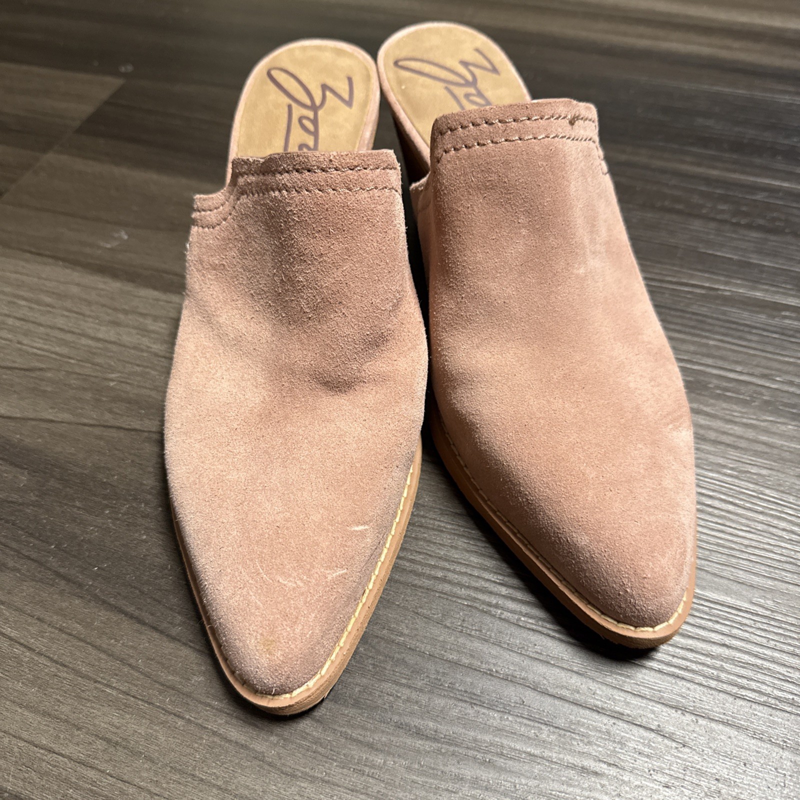Zodiac Suede Leather ADA Slip-on Open Back Mules Pink Shoe Size 9 Cowboy Western