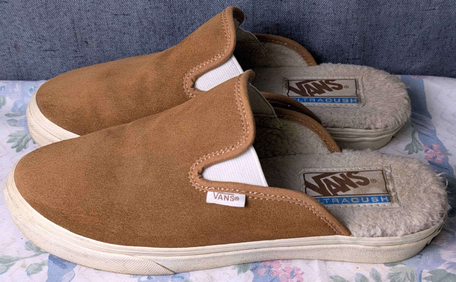 Vans UltraCush Brown Suede Leather Slip-On Mule Shoes Women’s 7 Skate Sneakers