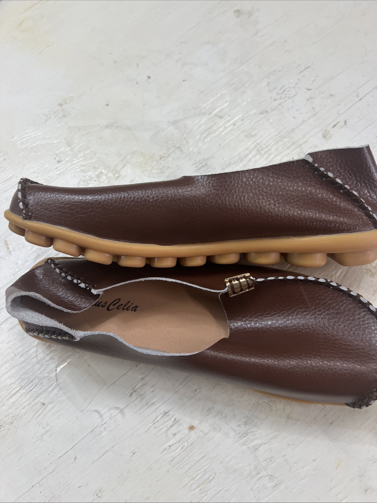 Venus Celia Loafer Women’s Brown Leather Flats Size 43 US 10.5 – Comfort Walkin