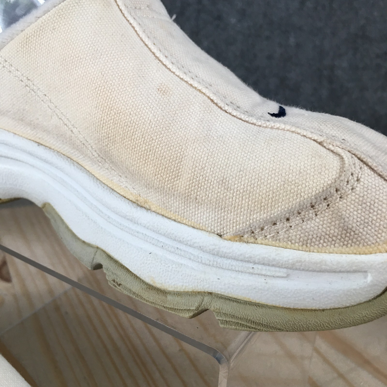 Nike Afterparty Mule Sneaker Shoes Womens 7 Casual Wedge Canvas Beige 302437-141