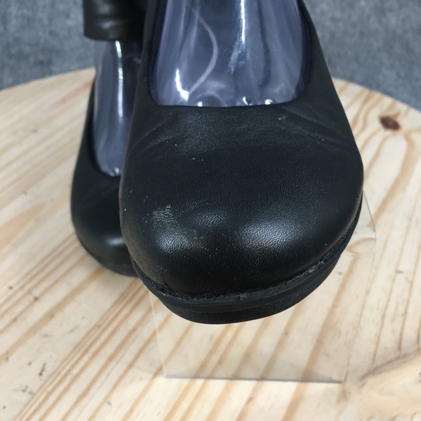Dansko Lulu Shoes Womens 41 Ankle Strap Casual Comfort Wedge Heels Leather Black