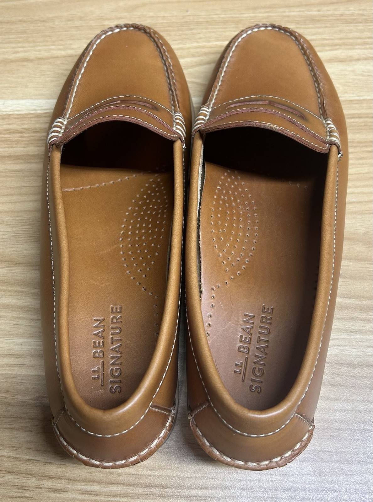 L.L.Bean Signature Penny Loafers Saddle Brown Leather 293639 Women’s US 9.5 M