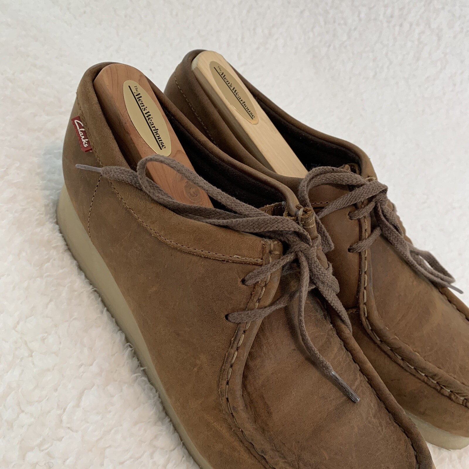 CLARKS DESERT CHUKKA WOMENS BROWN LEATHER CREPE SOLE SZ 8