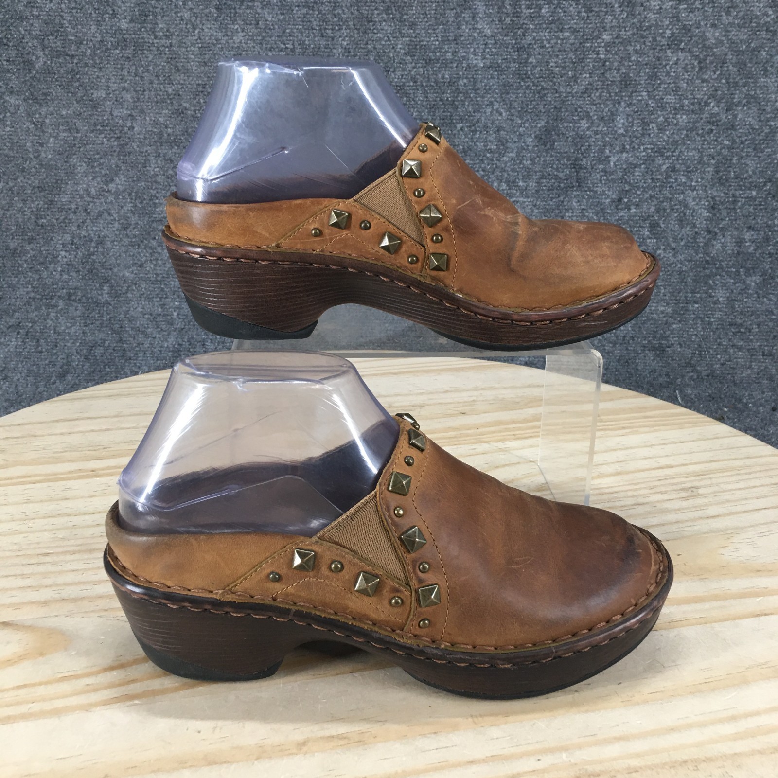 Dream by Durango Shoes Womens 6.5 M Western Mules Brown Leather Studded Slip On