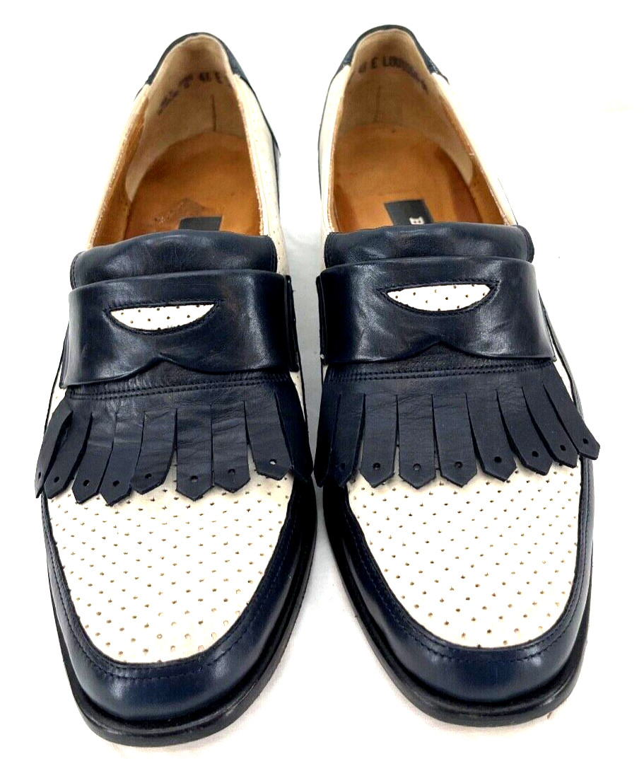 Bally Vasano Kiltie Perforated Black Heel Slip-On Loafer Shoes Women’s 4.5 E