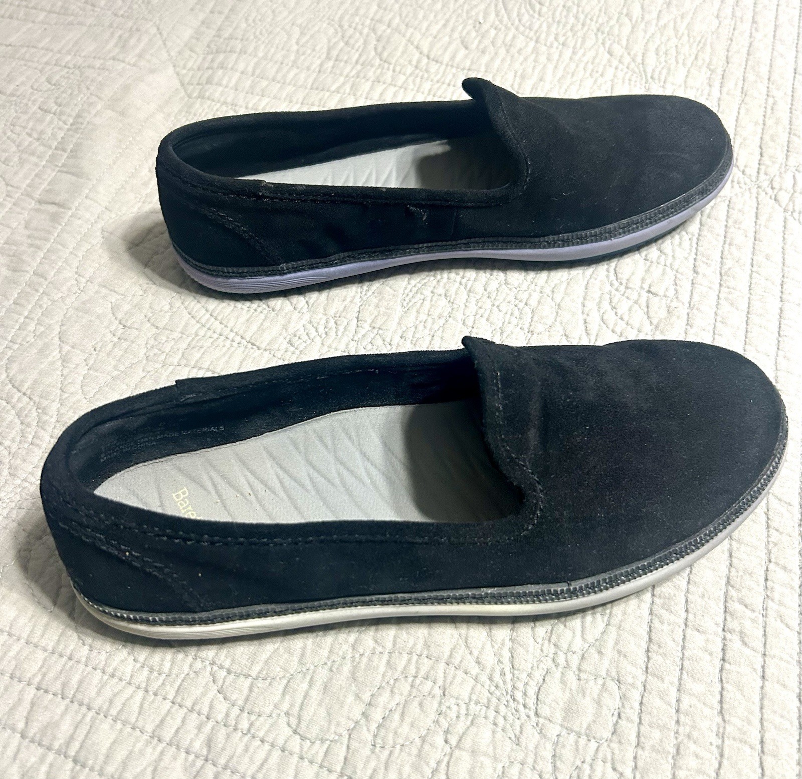 Baretraps Ladies Suede Black Slip On Shoes Size 8.5 Fall Winter Casual Comfort
