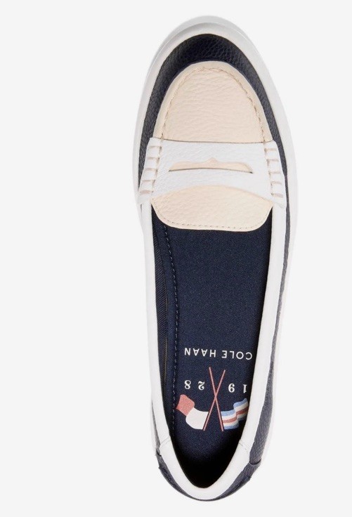 Women’s LOAFERS Cole Haan Nantucket Drift Penny Loafer – NAVY/ WHITE