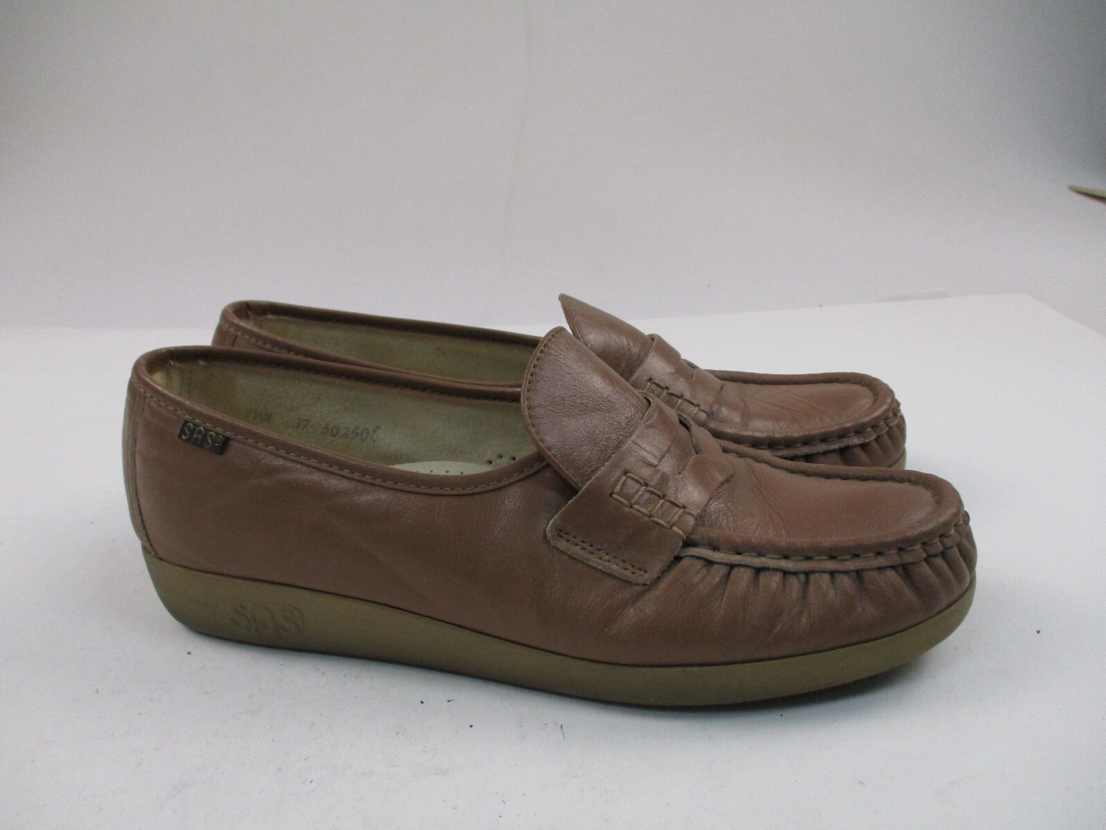 SAS Shoes Womens 9.5 Brown Penny Loafers Leather Slip on Comfort 502504