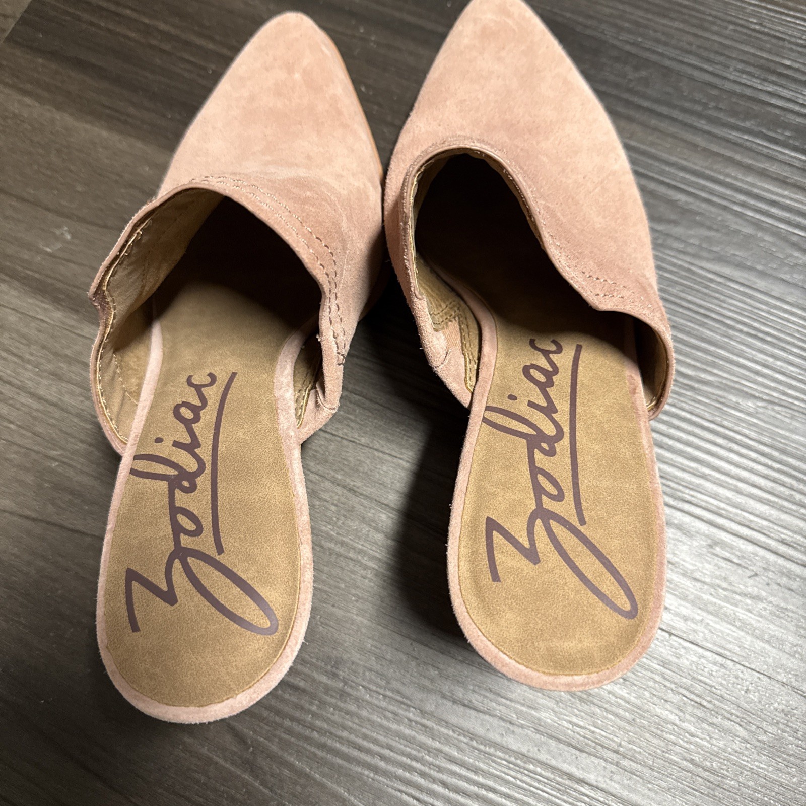 Zodiac Suede Leather ADA Slip-on Open Back Mules Pink Shoe Size 9 Cowboy Western