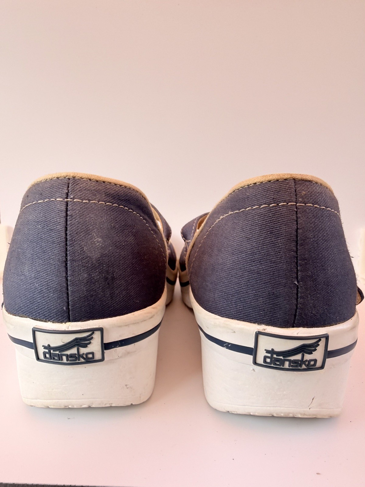 Dansko Vegan Navy Blue Canvas Mary Jane Clogs Slip Resistant 41 6606540100