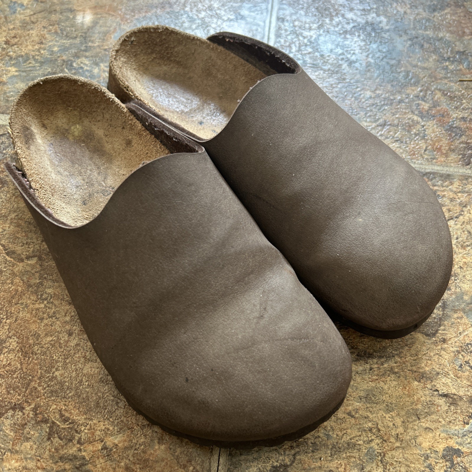 Birkenstock Birkis Womens Brown Leather Amsterdam Clogs Slip On Size 37-45 L6 M4