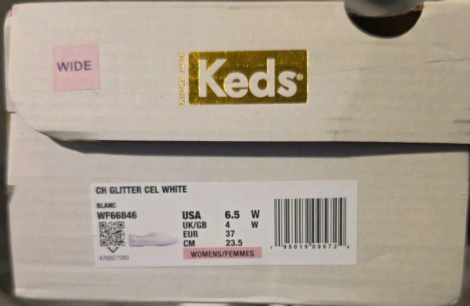 Women’s Keds Champion Glitter Celebration Lace Up, Style#WF66846, Size 6.5 Wide