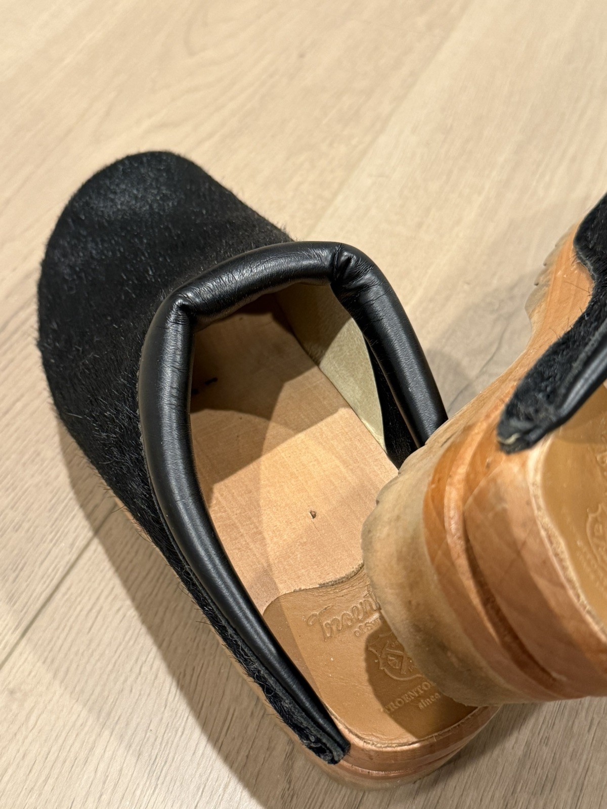 Troentorp clogs black pony hair Rembrandt Swedish Size 39 W9 M6