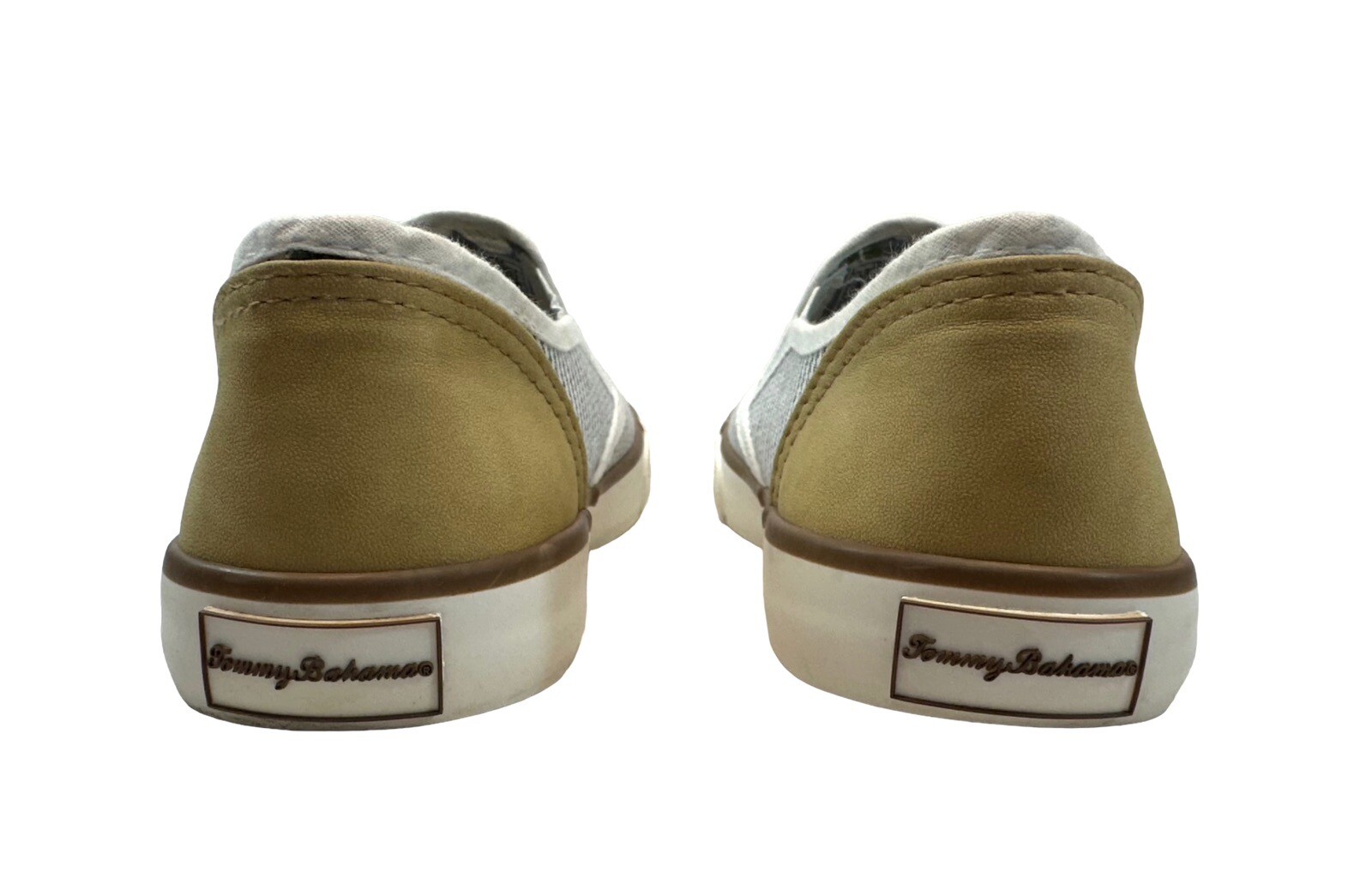 Tommy Bahamas Women’s Shoes Gray Strips Canvas Flat Sneakers Size 7.5
