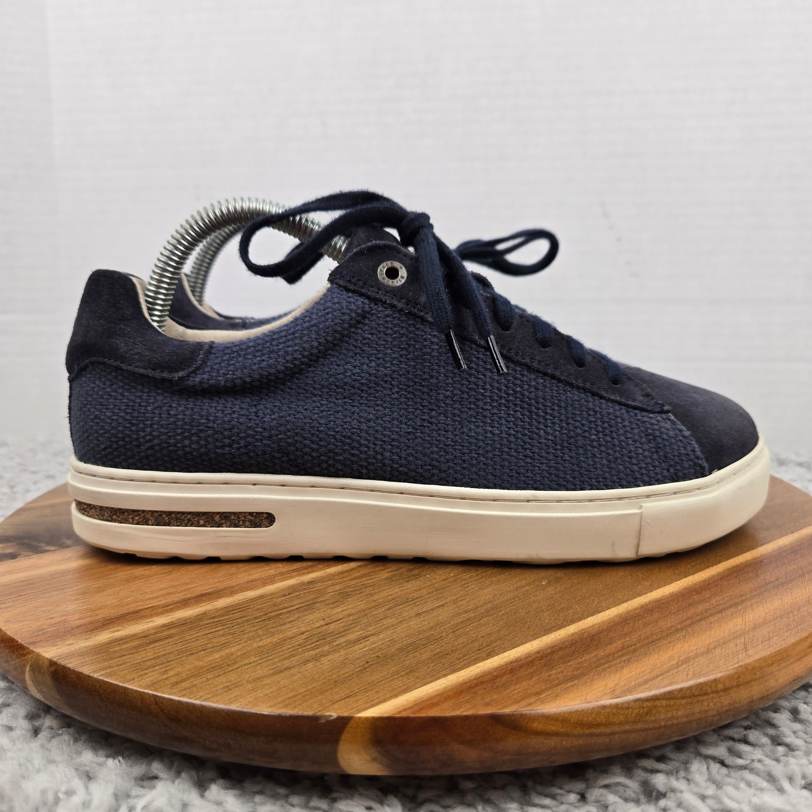 Birkenstock Womens 39 Bend Low Midnight Blue Canvas Suede Lace Up Daily Sneaker
