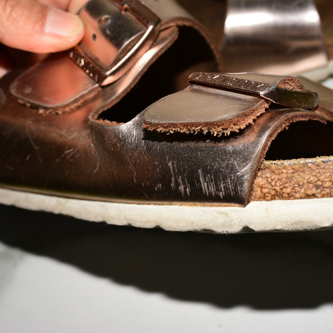 Birkenstock Arizona Leather Metallic Rose Gold Soft Women 41 N