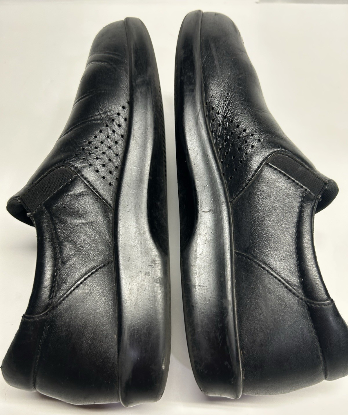 SAS Viva Tripad Comfort Slip On Black Leather Comfort Casual Loafers Sz 8W